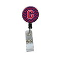Carolines Treasures Letter G Chevron Yale Blue and Crimson Retractable Badge Reel CJ1054-GBR